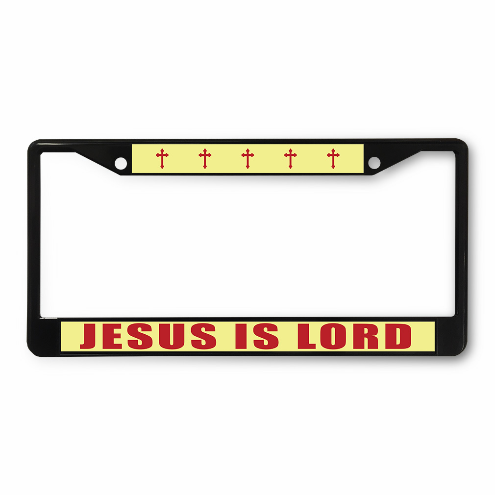 License Plate Frame Vinyl Insert Jesus Is Lord Cross Inspiration Faith