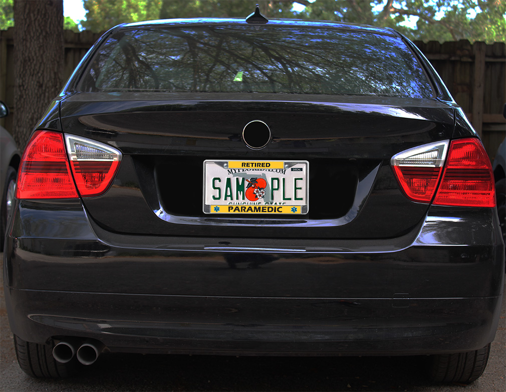 License Plate Frame Vinyl Insert Retired Paramedic Medical Symbol Profession - Imagen 4 de 14
