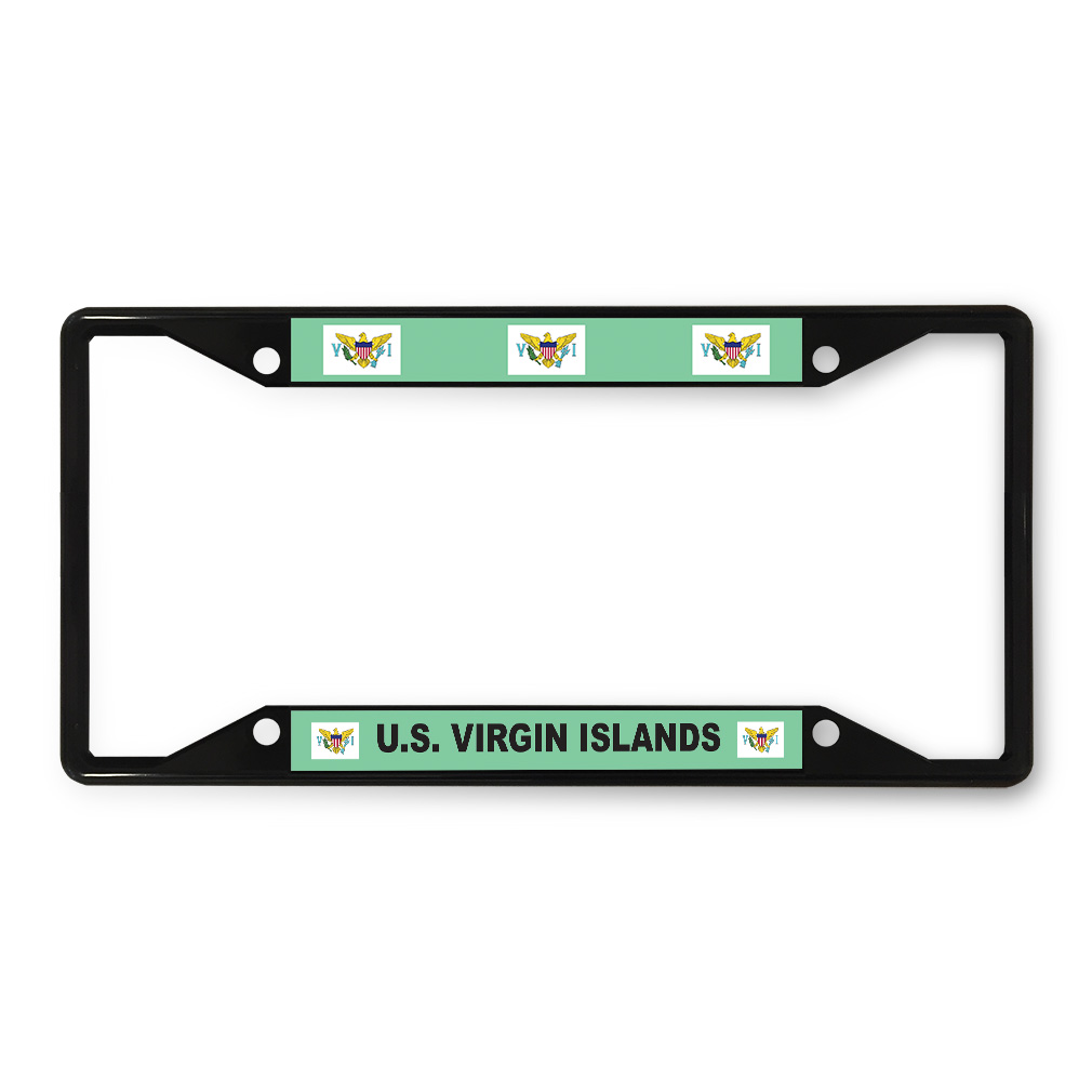 Metal License Plate Frame Vinyl Insert U.S. Virgin Islands Flag Places & Travel - Imagen 9 de 14