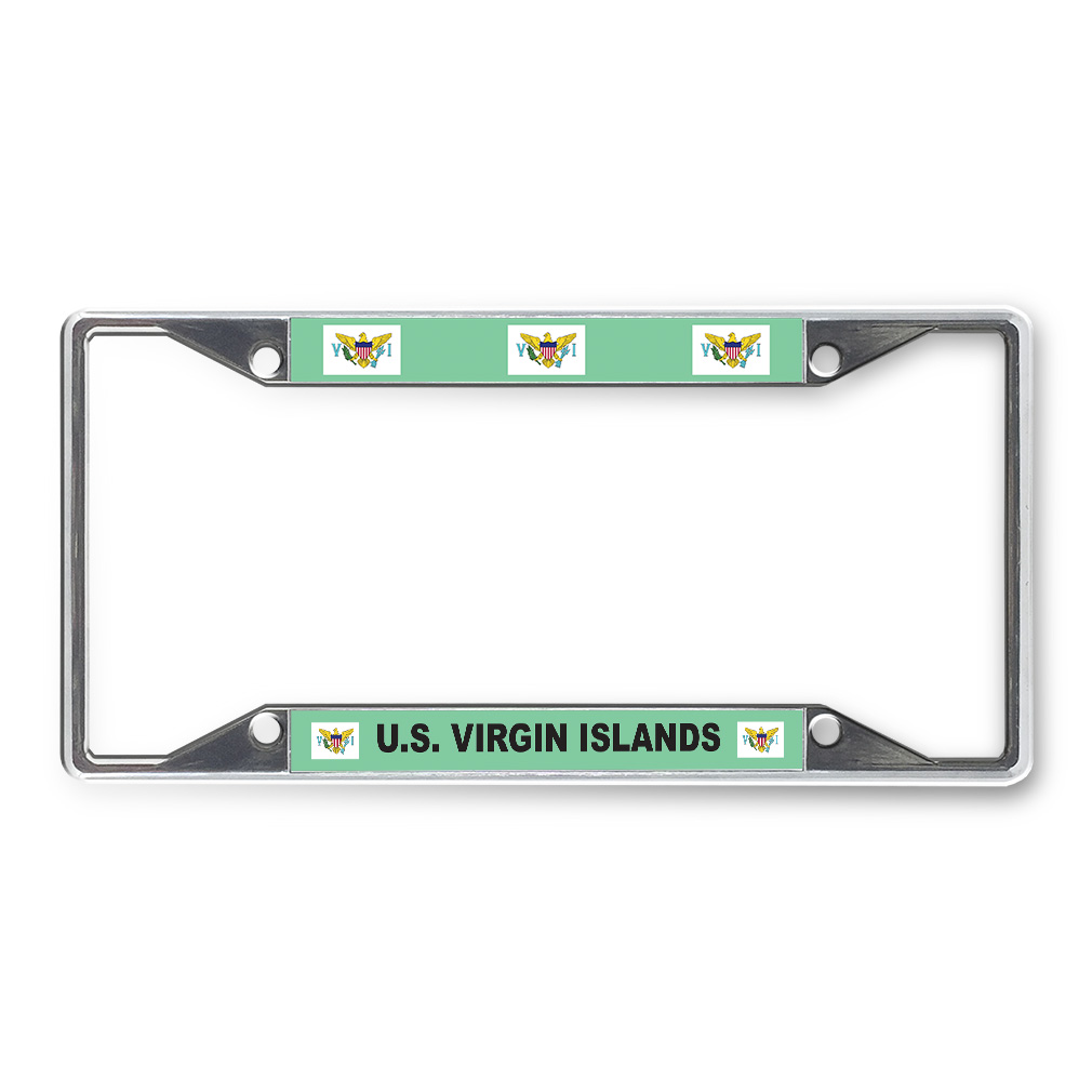 Metal License Plate Frame Vinyl Insert U.S. Virgin Islands Flag Places & Travel - Imagen 12 de 14