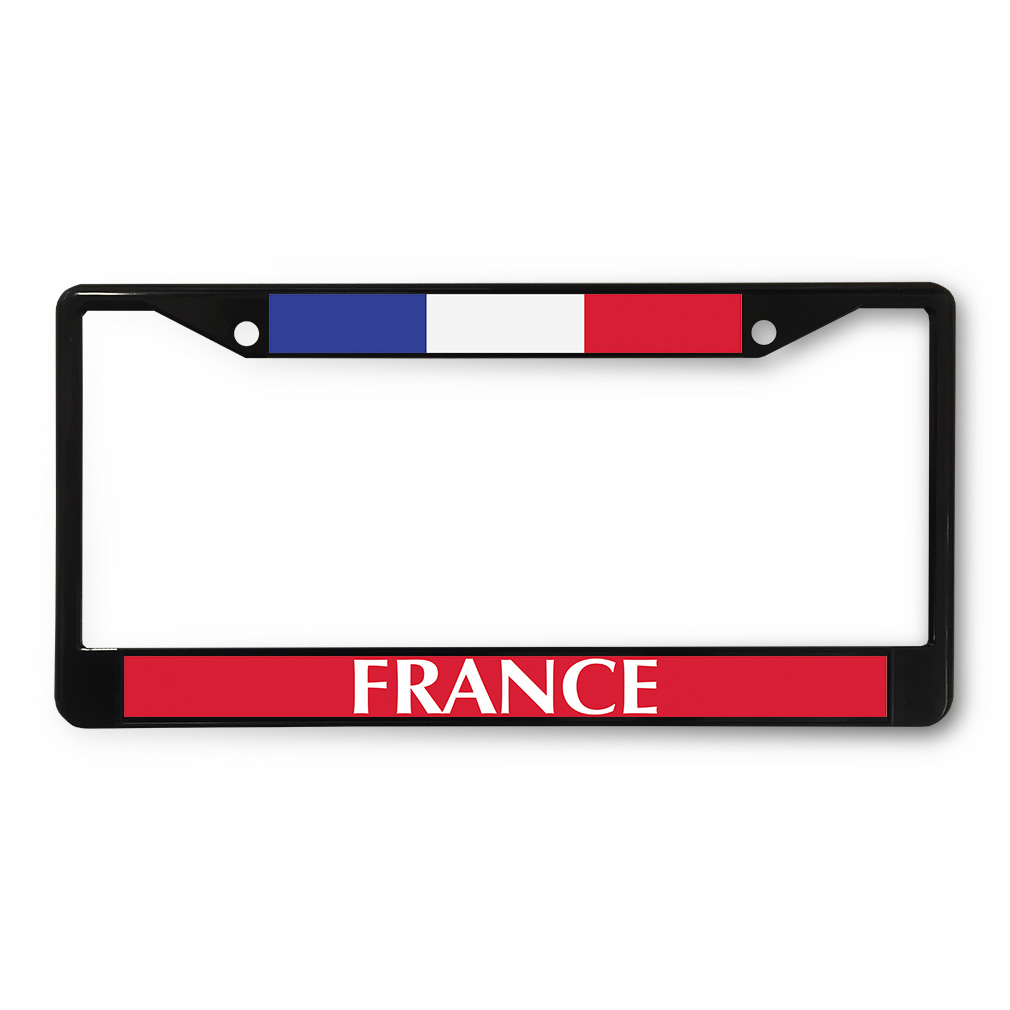 Metal License Plate Frame Vinyl Insert France Flag Places & Travel Europe B  | eBay