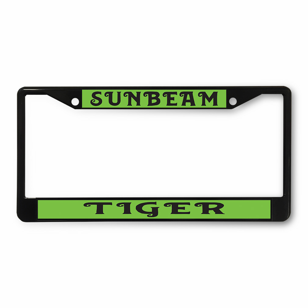 thumbnail image 2 of Sunbeam Tiger Humor License Plate Frame – Stainless Steel – Fits USA/Canada 2 of 6
