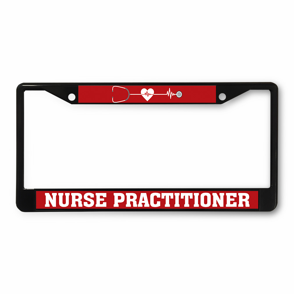 Metal License Plate Frame Vinyl Insert Nurse Practitioner Lifeline ...