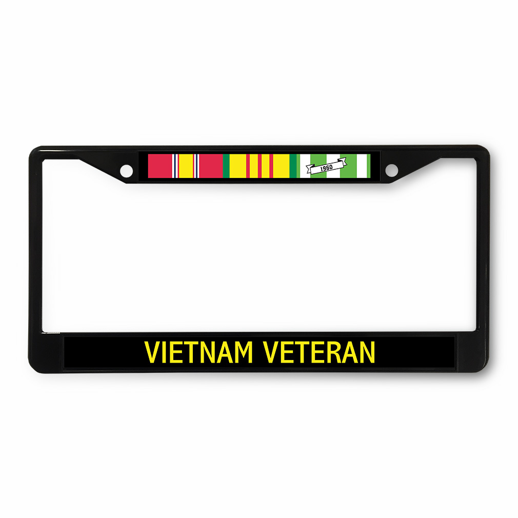 Marco de matrícula de metal inserto de vinilo bandera de veteranos de Vietnam militar - Imagen 2 de 14