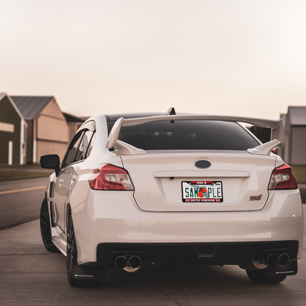 Metal License Plate Frame Vinyl Insert Born in United Kingdom